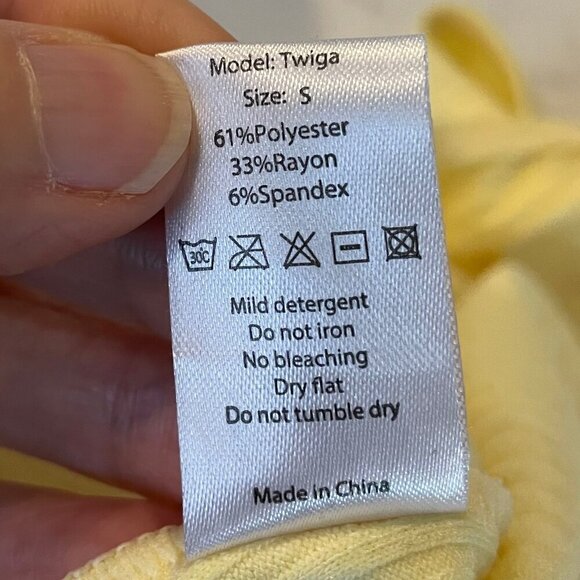 OW Intimates Scandinavia Twiga 1 Shoulder Ribbed Poly Bodysuit Pale Yellow Sz 2 - Picture 11 of 12